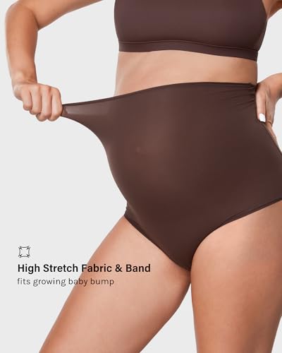 INLYRIC Women's Soft Over-Bump Maternity Briefs - High Waist Pregnancy Underwear Pack