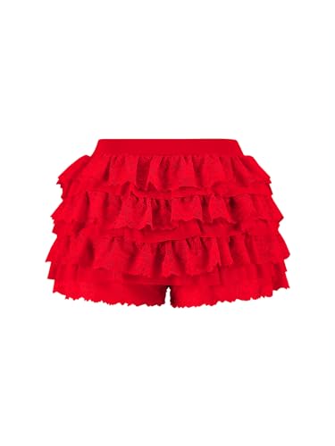 BJhaz Women's Y2K Lace Multi-Layered Bloomers, Lolita Ruffle Shorts