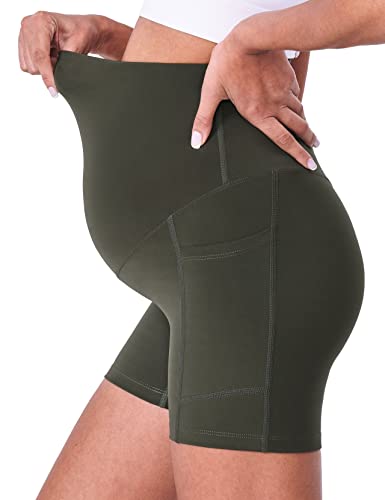 POSHDIVAH 3 Pack Maternity Biker Shorts Over the Belly Summer Shorts