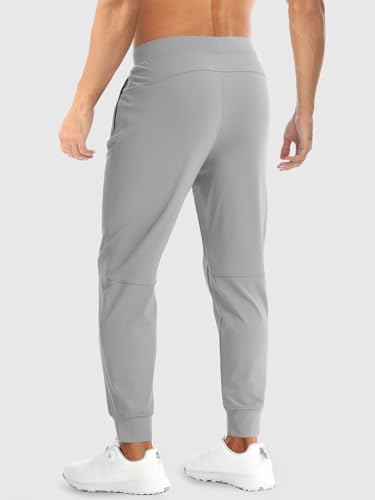 Aolesy Men's Lightweight Stretch Joggers with Zipper Pockets