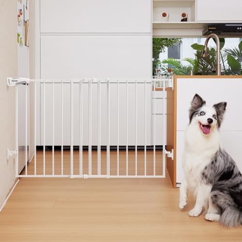 Babelio Extra Wide 2-in-1 Auto Close Baby & Dog Gate, White