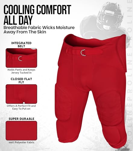 Men's 7 Flex Pad Football Pants: Lightweight Practice Protection