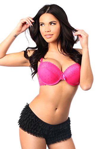 Daisy Corsets Women's Plus Size Mesh Ruffle Shorts with Bow