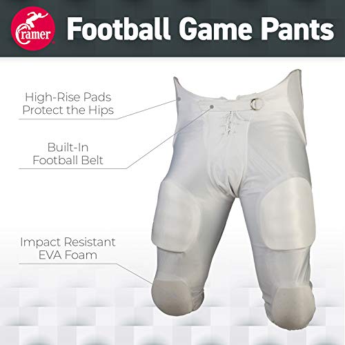 Cramer Youth Football Pants with 7-Pad Protection, Black