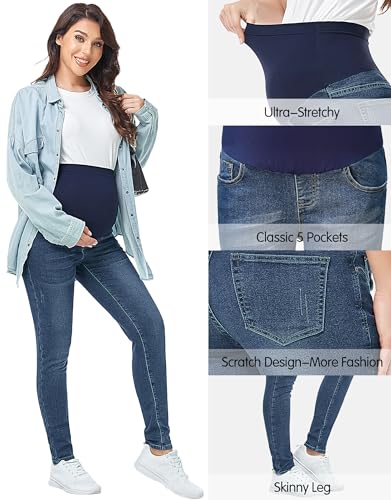 Women's Maternity Skinny Jeans Over Belly