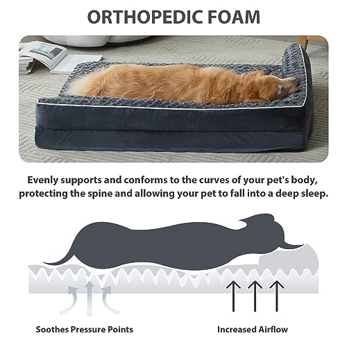 BFPETHOME Large Dog Waterbed with Removable Cover & Non-Skid Bottom