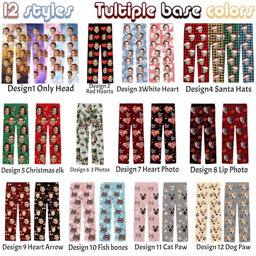 Personalized Dog Face Pajama Pants with Photos